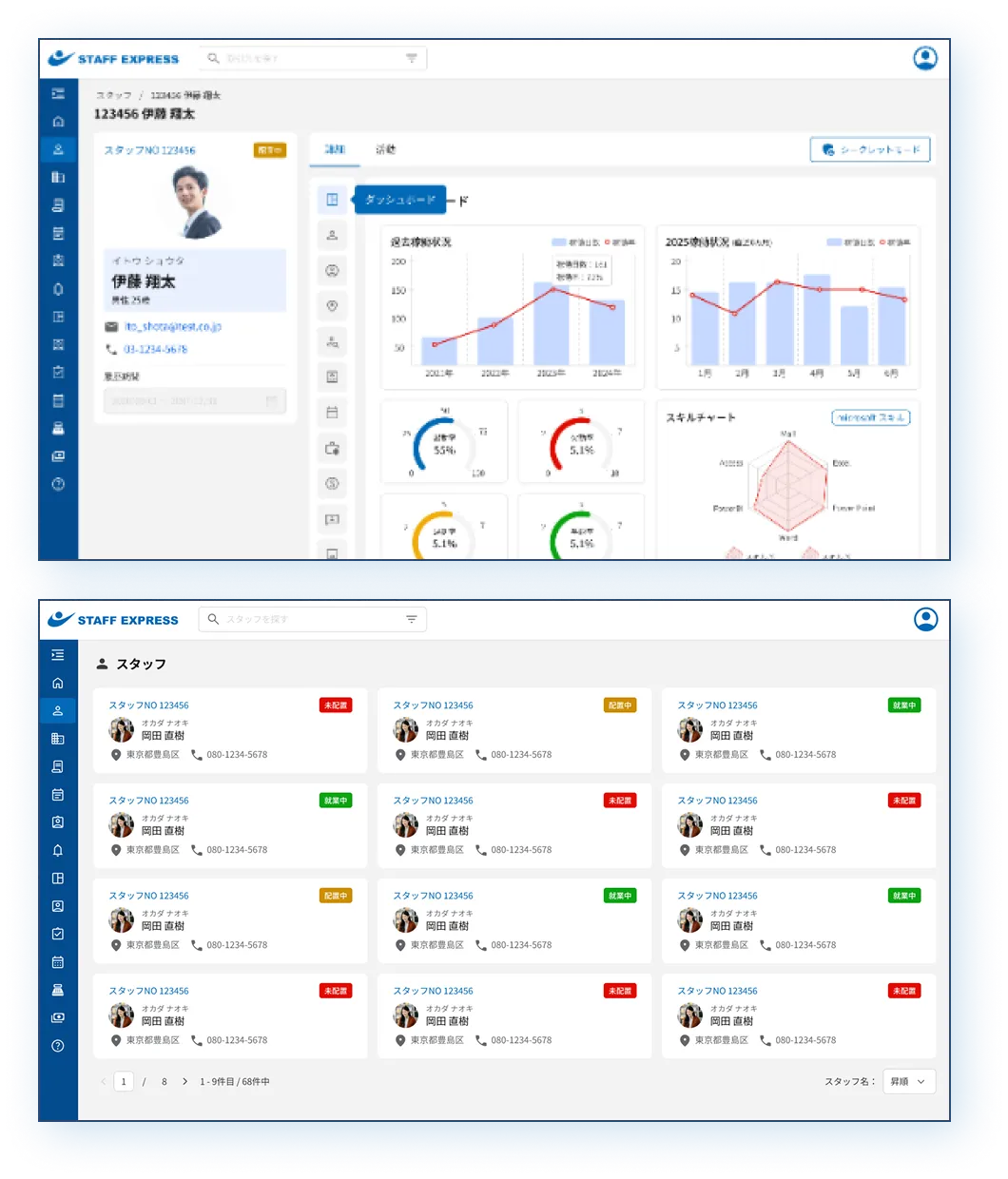 WEB LITE スタッフ詳細画面