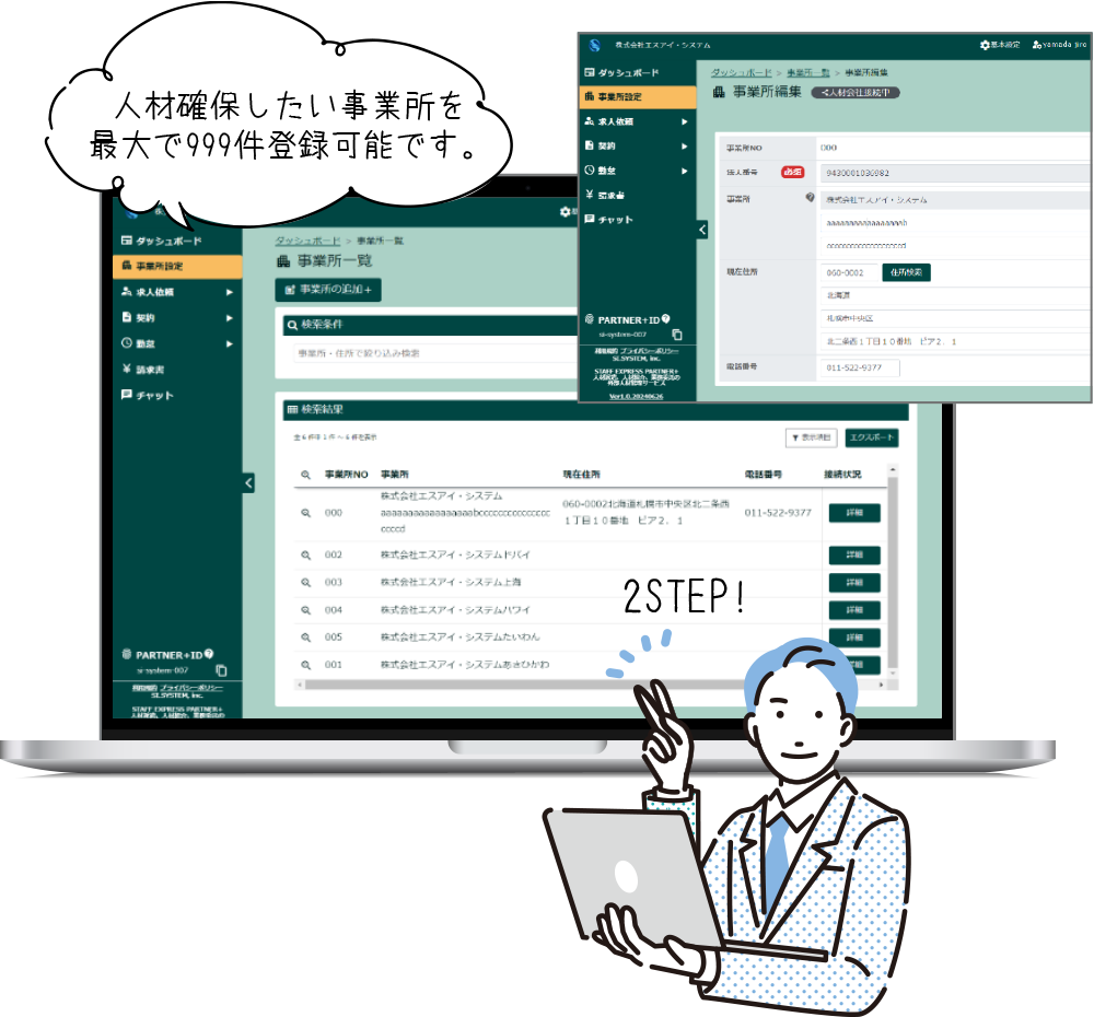 人材確保したい事業所を登録