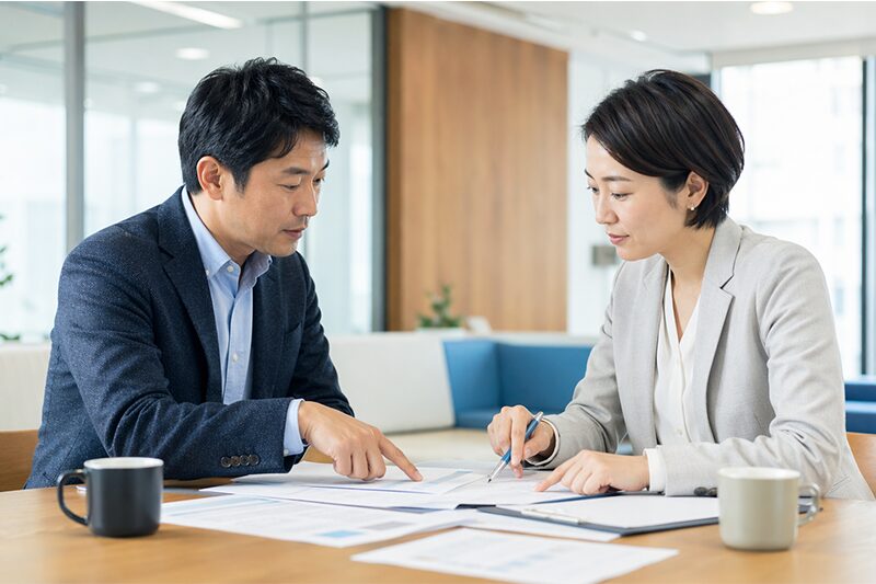契約内容を丁寧に確認しトラブルを未然に防ぐ相談の様子