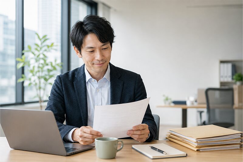 派遣社員に関わる5つの社会保険(健康保険・厚生年金保険・雇用保険・労災保険・介護保険)の基本を象徴するオフィスシーン